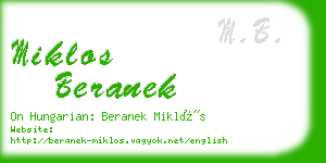 miklos beranek business card